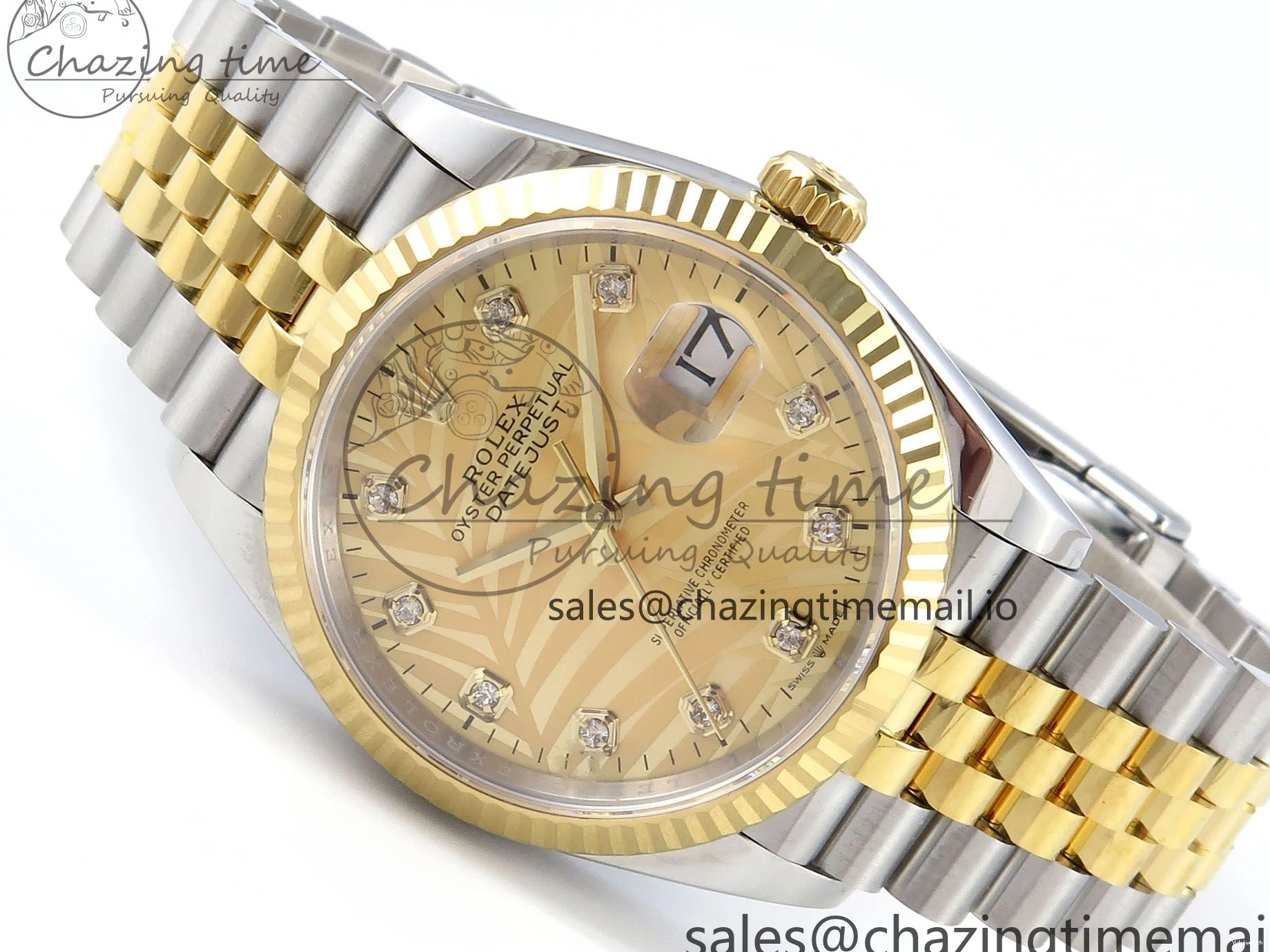 SS Dial YG EWEF Leaf Edition A3235 on Jubilee 126233 36 DateJust Best YG Bracelet 0501